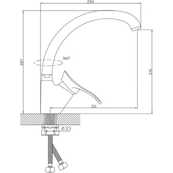 Смеситель для кухни Diadonna D80-559100, Цвет производителя: хром - фото 4