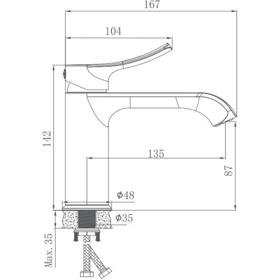 Смеситель для раковины Haiba HB10553-3, графит - фото 5