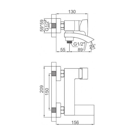 Смеситель для ванны Gerhans K13314D, оружейная сталь - фото 2