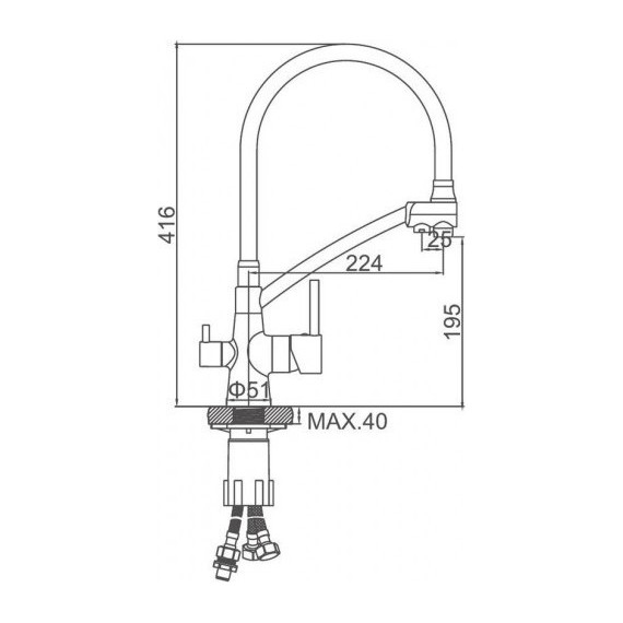 Смеситель для кухни Ledeme L4855D-12, оружейная сталь - фото 5