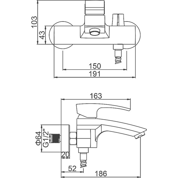Смеситель для ванны Gerhans K13214Y, золотой сатин - фото 2