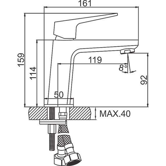 Смеситель для раковины Ledeme L1081B, чёрный - фото 2