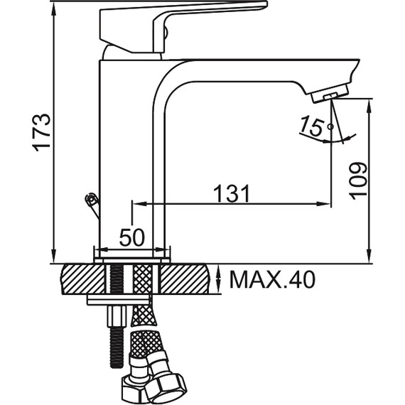 Смеситель для раковины Ledeme L1080B, чёрный - фото 2