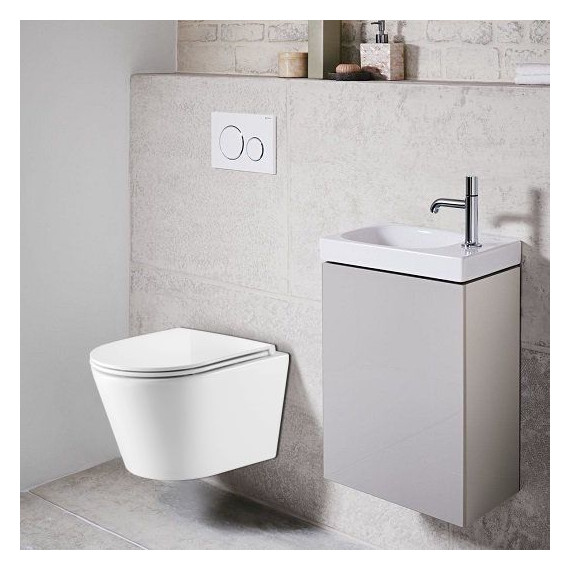 Инсталляция с подвесным унитазом комплект: Grohe Rapid SL 38772001+38732WM0 с подвесным безободковым унитазом Azario Fonti AZ-402W сиденье микролифт, крепление, кнопка смыва белый матовый, Цвет производителя: белый матовый - фото 14