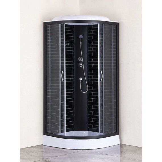 Душевая кабина Loranto 90x90 см CS-6690-13GB 90, чёрный/прозрачное - фото 2