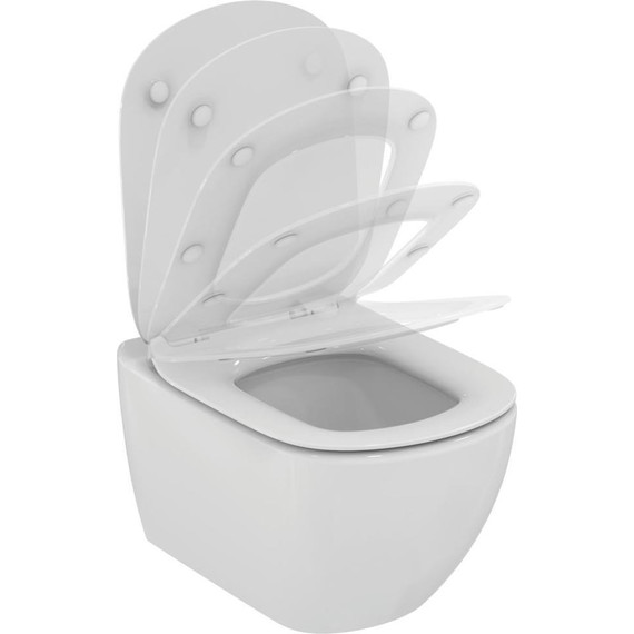 Инсталляция с подвесным унитазом комплект: Grohe Rapid SL 38772001+38732GN0 с подвесным безободковым унитазом Ideal Standard Tesi AquaBlade T007901 сиденье микролифт, крепление, кнопка смыва золото матовое, Цвет производителя: золото матовое - фото 9