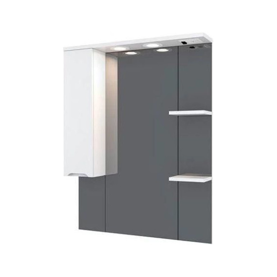 Комплект мебели Mirsant Soho Quadro 80/2 см c доводчиком (тумба + зеркало + пенал) - фото 8