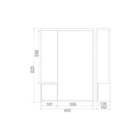 Комплект мебели Mirsant Soho quadro 60 см, белый (тумба + зеркало + пенал) - фото 11