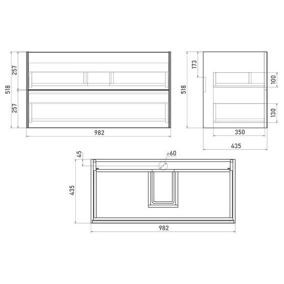 Тумба подвесная с раковиной Mirsant Ultra 100 см (раковина Premier 100), белый матовый - фото 8
