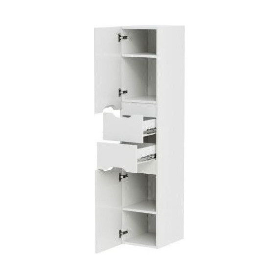 Комплект мебели Mirsant Soho Quadro 80/2 см c доводчиком (тумба + зеркало + пенал) - фото 11