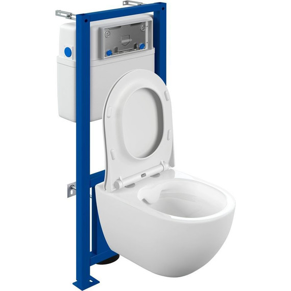 Инсталляция с подвесным унитазом комплект: Cersanit LINK PRO LP 64916 с подвесным унитазом Brasko Smart CO DPL EO SLIM сиденье дюропласт, крепление - фото 2