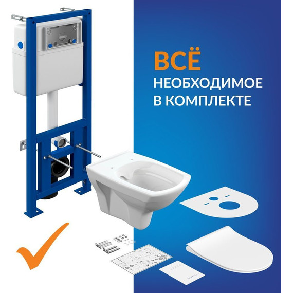 Инсталляция с подвесным унитазом Cersanit Carina XL Co Dpl Eo Slim + Link Pro A64122 - фото 19