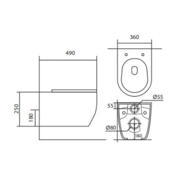 Инсталляция с подвесным унитазом комплект: Grohe Rapid SL 38772001+38732GL0 с подвесным безободковым унитазом Aquatek Европа AQ1106-00 сиденье микролифт, крепление, кнопка смыва золото глянцевое, Цвет производителя: золото глянцевое - фото 11