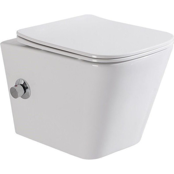 Инсталляция с подвесным унитазом комплект: Grohe Rapid SL 38772001+38732GL0 с подвесным безободковым унитазом-биде BelBagno Due BB3103CHR-BS/SC сиденье микролифт, крепление, кнопка смыва золото глянцевое, Цвет производителя: золото глянцевое - фото 6