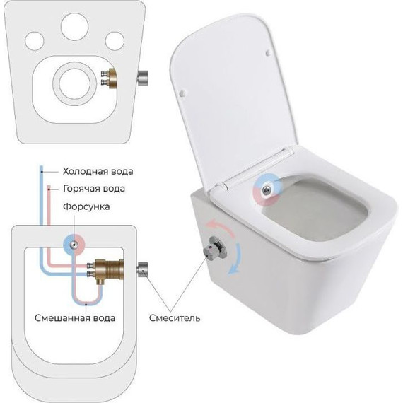 Инсталляция с подвесным унитазом комплект: Grohe Rapid SL 38772001+38732GL0 с подвесным безободковым унитазом-биде BelBagno Due BB3103CHR-BS/SC сиденье микролифт, крепление, кнопка смыва золото глянцевое, Цвет производителя: золото глянцевое - фото 19