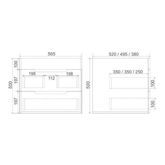 Комплект мебели Mirsant Soho Quadro 60 см (тумба + зеркало + пенал) - фото 12