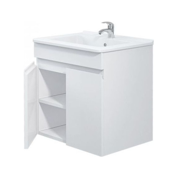 Комплект мебели Mirsant Next 60 см (раковина Next 60), белый (тумба + зеркало + пенал) - фото 5