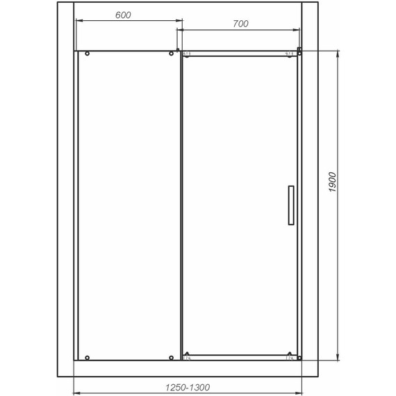 Душевая дверь Mirsant Neo 125-130 см, хром/прозрачное - фото 5