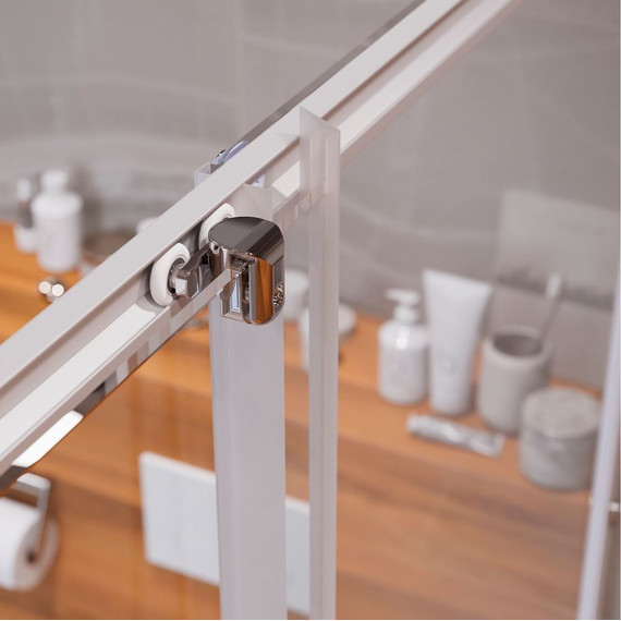 Душевая дверь Mirsant Neo 131-140 см, хром/прозрачное - фото 3