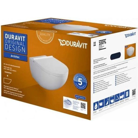 Инсталляция с подвесным унитазом комплект: Grohe Rapid SL 38772001 с подвесным унитазом Duravit Architec Rimless 45726900A1 сиденье микролифт, крепление, кнопка смыва хром - фото 6