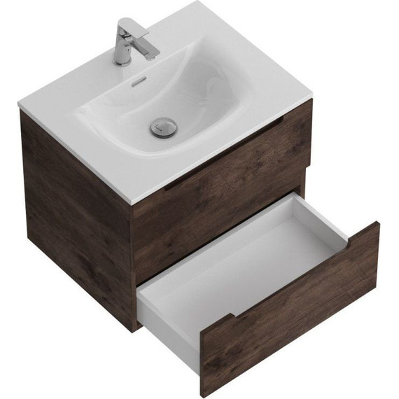 Тумба подвесная с раковиной BelBagno ETNA-600-2C-SO-RW-P 60 см, Rovere Moro, Цвет фасада: Rovere Moro - фото 5