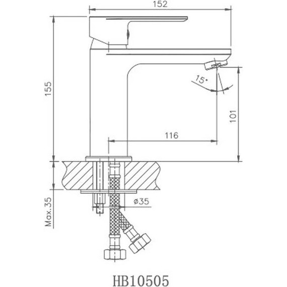 Душевой комплект Haiba: Душевая стойка HB24505-8 + смеситель для раковины HB10505-8, цвет белый/хром - фото 10