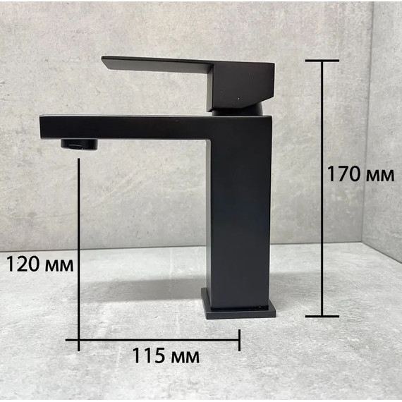 Душевой комплект Haiba: Душевая стойка HB23803-7 + смеситель для раковины HB10803-7, цвет чёрный - фото 4