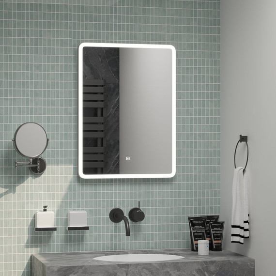 Комплект мебели Mirsant Soho Quadro 60 см (тумба + зеркало + пенал) - фото 11