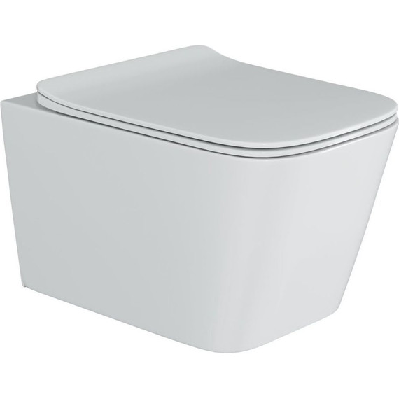 Унитаз подвесной безободковый Sole Cube pro с тонкой крышкой микролифт - фото 