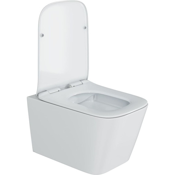 Унитаз подвесной безободковый Sole Cube pro с тонкой крышкой микролифт - фото 5