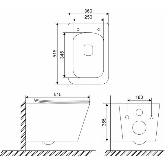 Инсталляция с подвесным унитазом комплект: Sole с подвесным унитазом Cube pro сиденье микролифт - фото 11