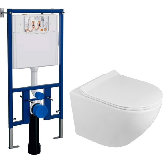 Инсталляция Loranto с подвесным безободковым унитазом Azario Grado 4501+AZ-0046N - фото 