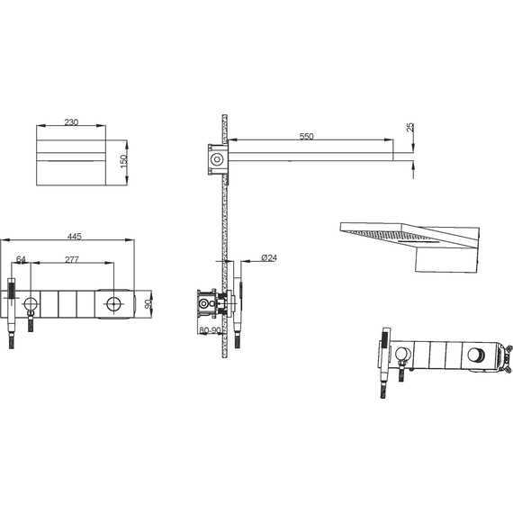 Душевая система для ванны Boheme Zodiac 132-2-NB, nikel brush - фото 3
