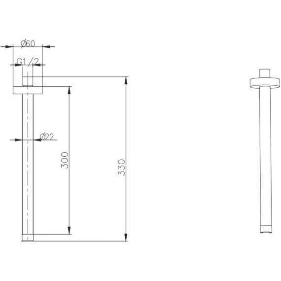 Кронштейн потолочный для верхнего душа Boheme UNO 629-UNO-MW, matt white - фото 2