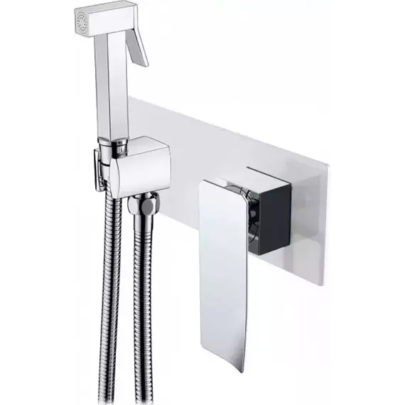 Набор для гигиенического душа Boheme Q 147-WCR.2, white chrome, Цвет производителя: белый, хром - фото 