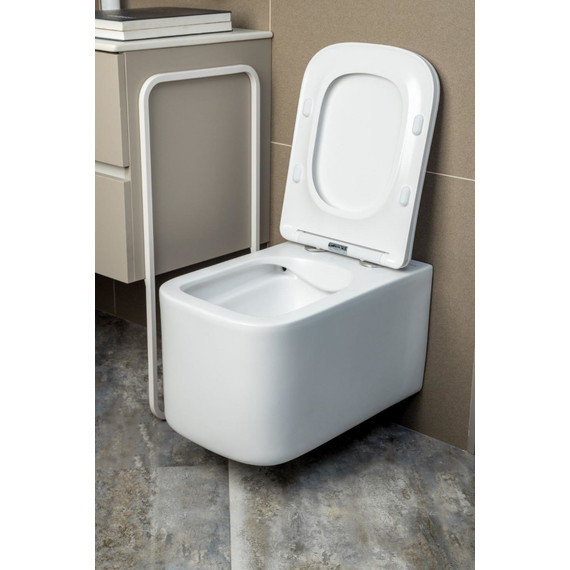 Унитаз подвесной безободковый Boheme Mane 970-SET-MW с крышкой микролифт - фото 4