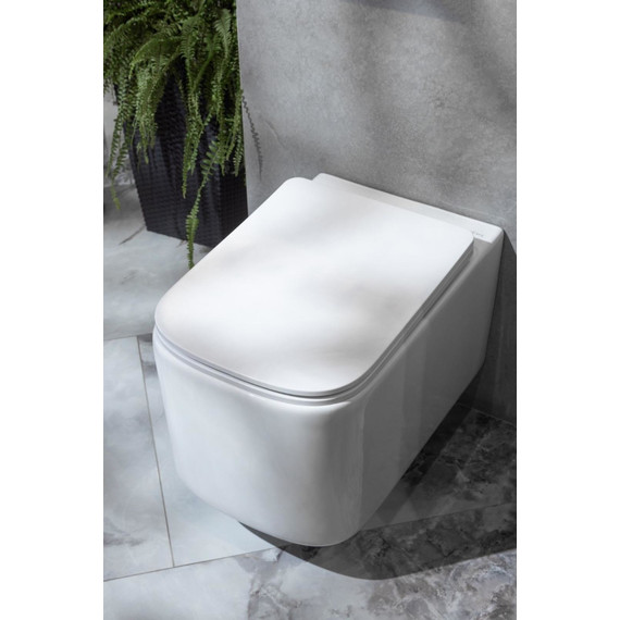 Унитаз подвесной безободковый Boheme Mane 970-SET-W с крышкой микролифт, Цвет производителя: белый - фото 6