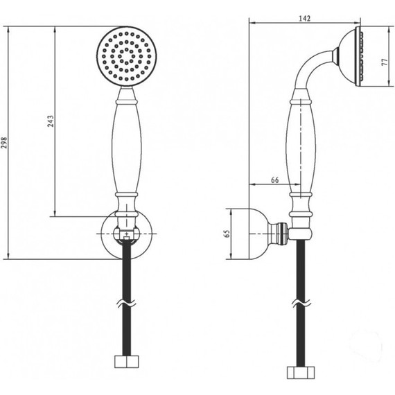 Душевой гарнитур Boheme Imperiale 408-B, чёрный матовый - фото 2