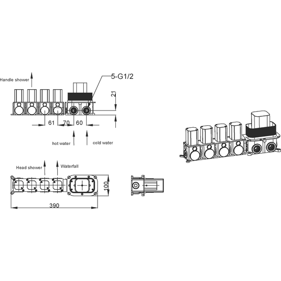 Душевая система для душа Boheme Zodiac 132-NB, nikel brush - фото 2