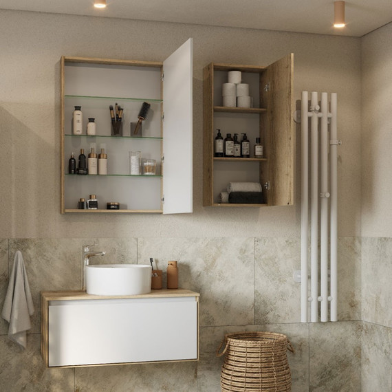 Зеркало-шкаф Акватон Либерти 65 см 1A279302LYC70, дуб эльвезия - фото 2