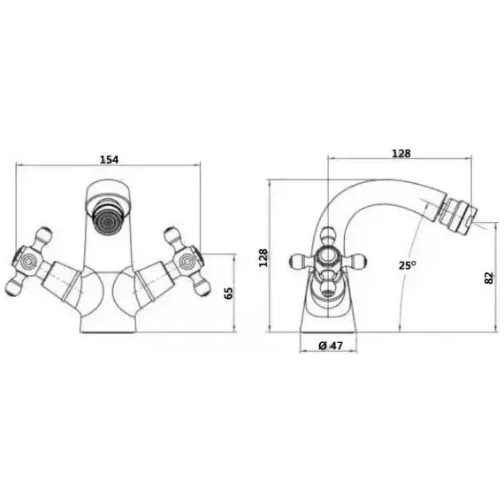 Смеситель для биде Boheme Medici Presente 316-BSW, чёрный/бронза - фото 2