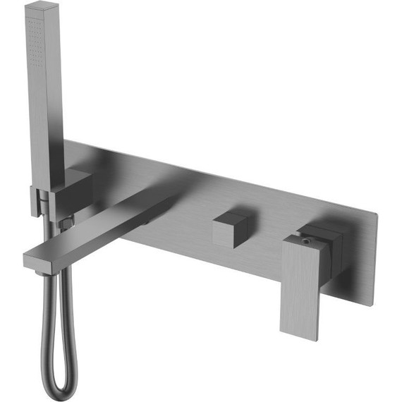 Смеситель для ванны Boheme Qubic 474-2-GM, gun metal - фото 