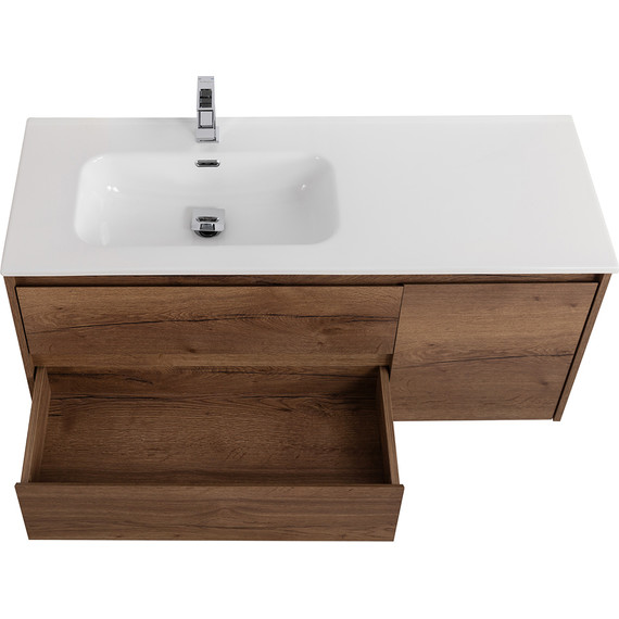 Тумба подвесная с раковиной BelBagno KRAFT-1000-2C-1A-SO-RT-L 100 см, Rovere Tabacco - фото 6