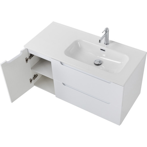 Тумба подвесная с раковиной BelBagno ETNA-1000-2C-1A-SO-BL-R 100 см (раковина BB1000ETL-R) Bianco Lucido, Цвет фасада: Bianco Lucido - фото 7