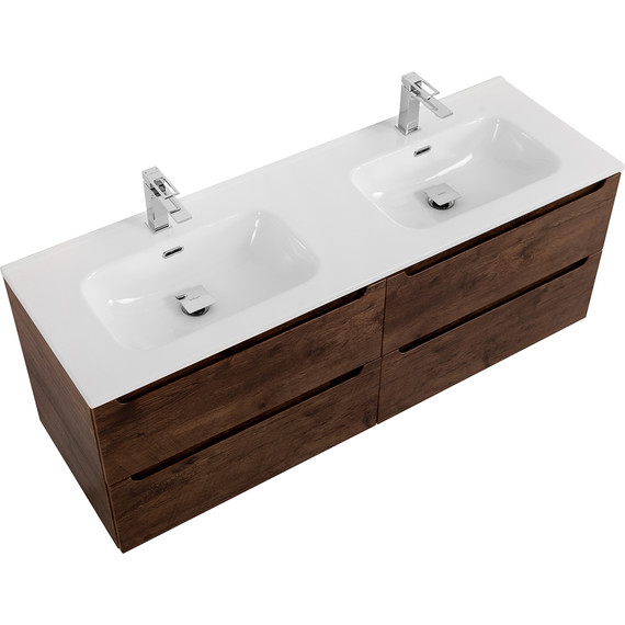 Тумба подвесная с раковиной BelBagno ETNA-1200-4C-SO-2-RW 120 см (раковина BB1200-2-ETL) Rovere Moro, Цвет фасада: Rovere Moro - фото 3