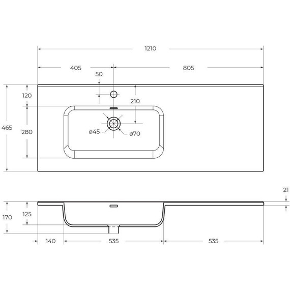 Тумба подвесная с раковиной BelBagno ETNA-1200-2C-1A-SO-BL-L 120 см (раковина BB1200ETL-L) Bianco Lucido, Цвет фасада: Bianco Lucido - фото 12