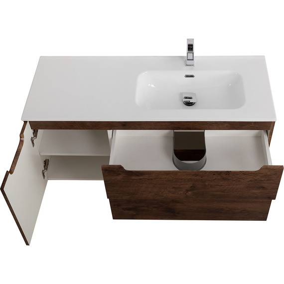 Тумба подвесная с раковиной BelBagno ETNA-1000-2C-1A-SO-RW-R 100 см (раковина BB1000ETL-R) Rovere Moro, Цвет фасада: Rovere Moro - фото 7