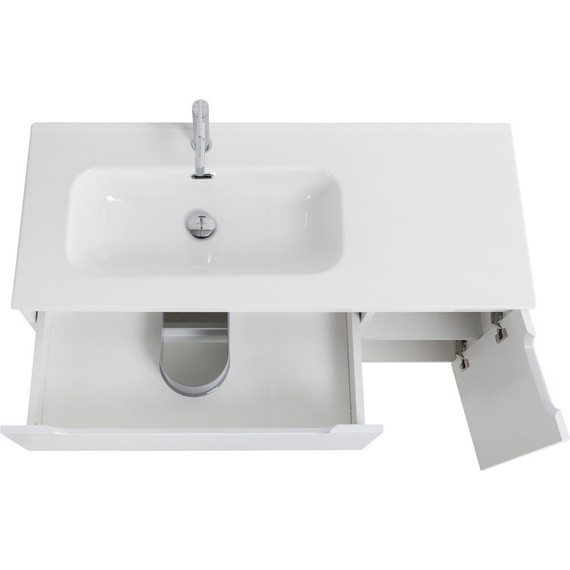 Тумба подвесная с раковиной BelBagno ETNA-1200-2C-1A-SO-BL-L 120 см (раковина BB1200ETL-L) Bianco Lucido, Цвет фасада: Bianco Lucido - фото 3