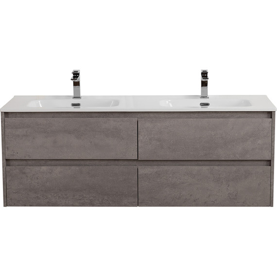 Тумба подвесная с раковиной BelBagno KRAFT-1400-4C-SO-2-CG 140 см, Cemento Grigio - фото 