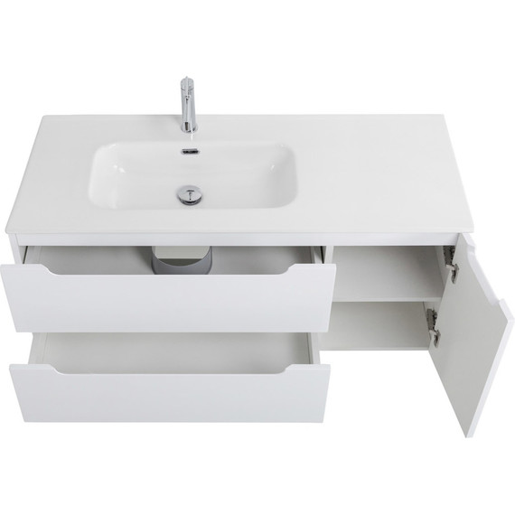 Тумба подвесная с раковиной BelBagno ETNA-1200-2C-1A-SO-BL-L 120 см (раковина BB1200ETL-L) Bianco Lucido, Цвет фасада: Bianco Lucido - фото 7